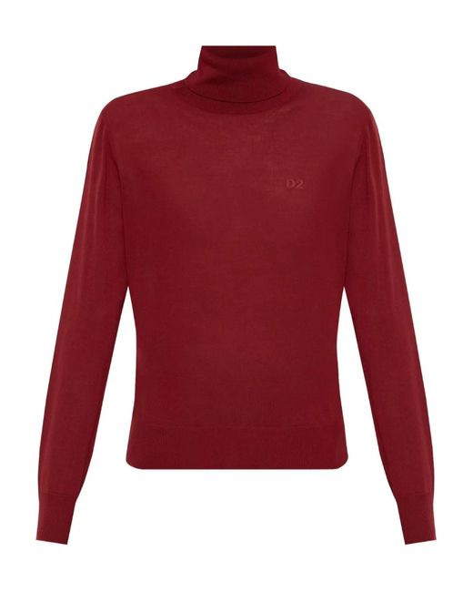 DSquared² Red Virgin Wool Sweater