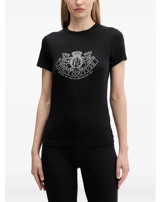 Juicy Couture Black Rhinestone Graphic T-Shirt