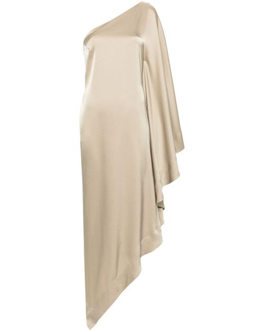 Robe mi-longue satinée à design asymétrique Alexandre Vauthier en coloris White