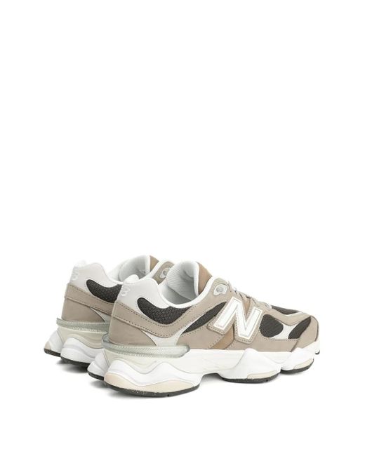 New Balance White 9060 Suede Sneakers