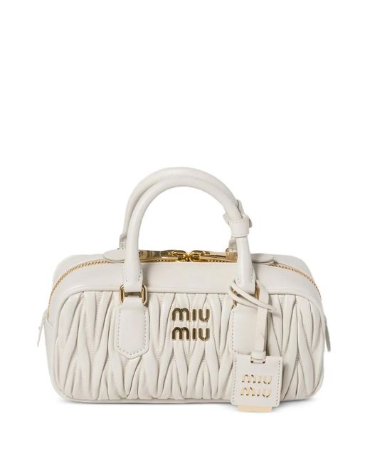 Miu Miu White Arcadie Regular Leather Handbag