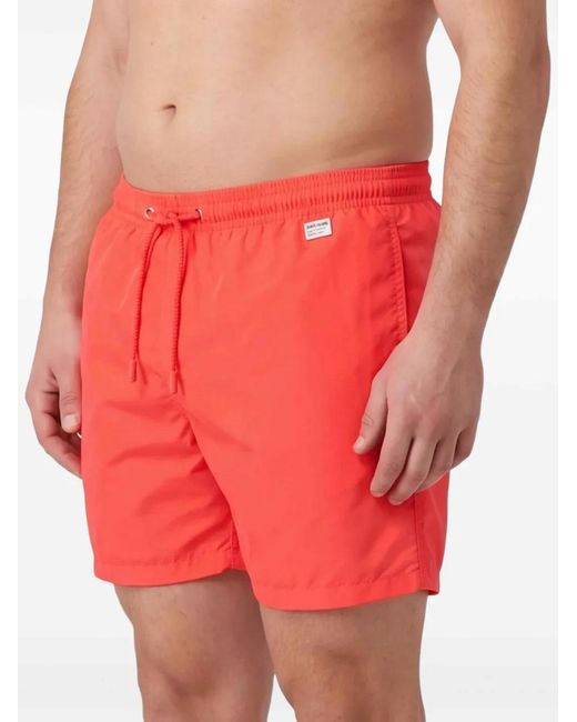 Mc2 Saint Barth Red Drawstring-Waist Pantone Swim Shorts for men