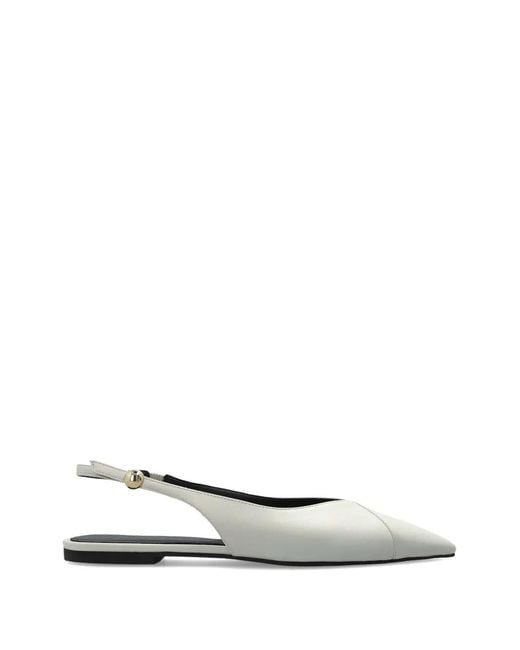 Furla White Sfera Pointed-Toe Leather Pumps