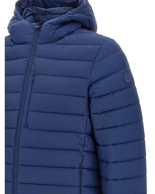 Save The Duck Blue Zip-Up Hooded Jacket for men