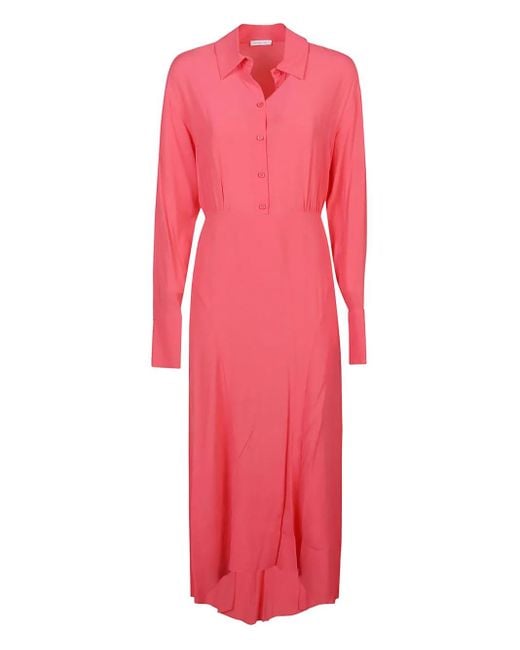 Patrizia Pepe Pink Collar-Detail Midi Dress