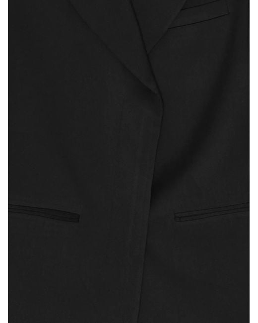 Remain Black Three-Quarter Sleeve Single-Breasted Blazer