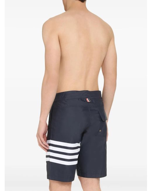 Thom Browne Blue 4-Bar Board Swim Shorts for men