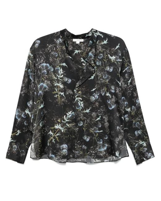 Vince Black Thistle Silk Blouse