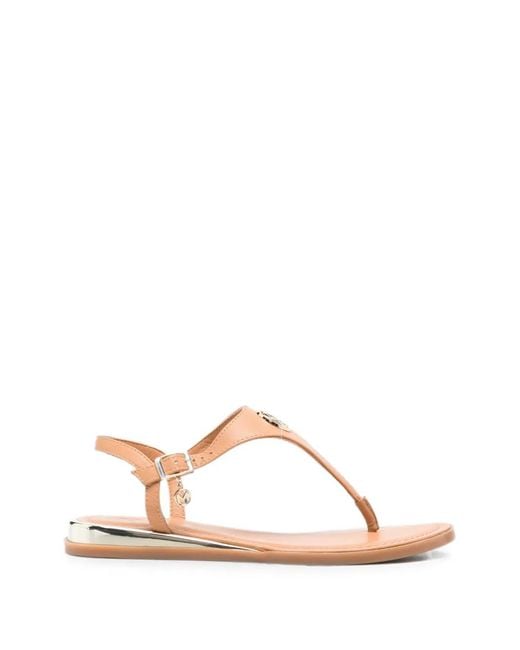 Mexx Natural Logo-Plaque Buckled Sandals