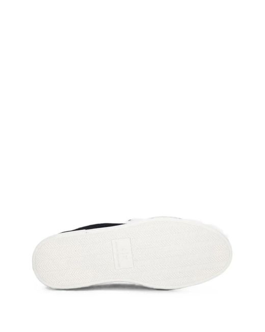 ARMANI EXCHANGE Black Logo-Pattern Suede Sneakers for men