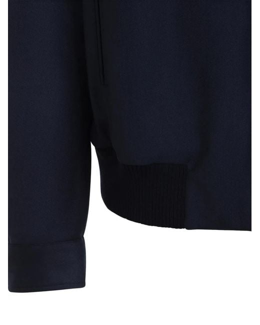 Kiton Blue Zip-Up Ribbed-Trim Jacket for men