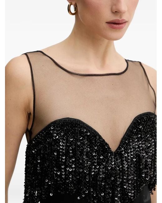 Bardot Black Jordana Beaded Fringed Dress