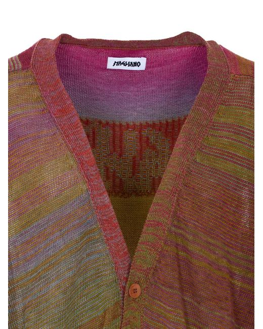 Magliano Brown Cardigan Boutonné À Col V for men