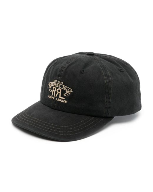 Logo-embroidered baseball cap RRL de hombre de color Black