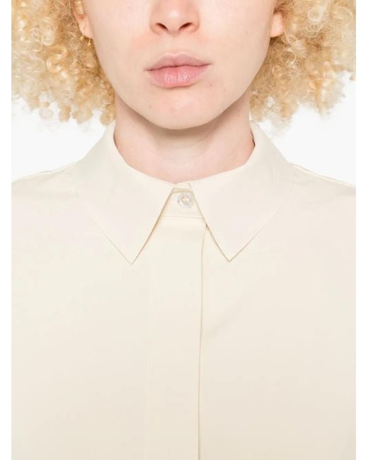 Max Mara Blouse Met Lange Mouwen En Kraag in het White