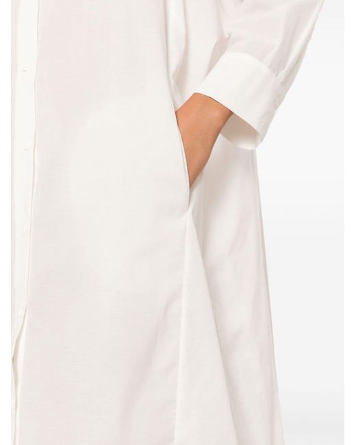 Adriana Degreas White Hemdkleid mit langen Ärmeln