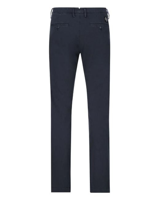 Jacob Cohen Blue Logo-Patch Buttoned Trousers for men