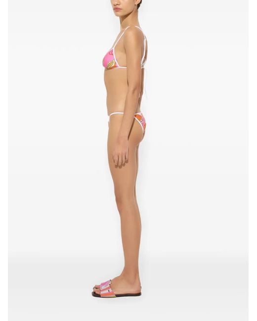Emilio Pucci White Orchidee Abstract-Print Bikini Bottoms