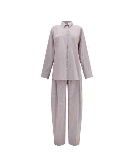 ANDAMANE Red Wendela Striped Trousers And Shirt Set