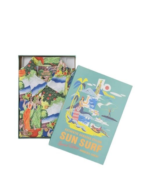 Sun Surf Green X Eugene Savage Original Matson Menu Design Short-Sleeve Shirt for men