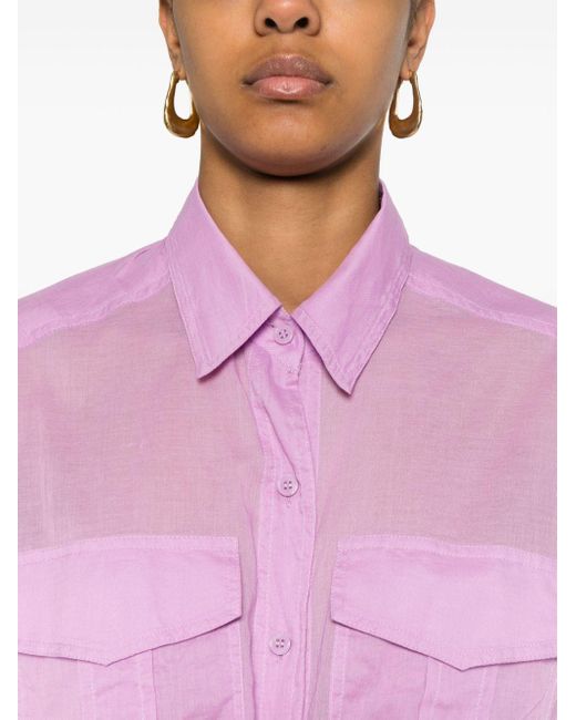 Isabel Marant Pink Asymmetric-Hem Shirt
