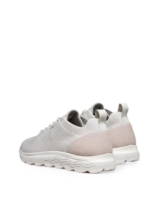 Geox White Spherica Panelled Sneakers for men