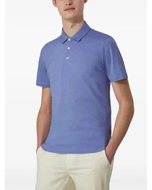 Canali Blue Button Polo Shirt for men
