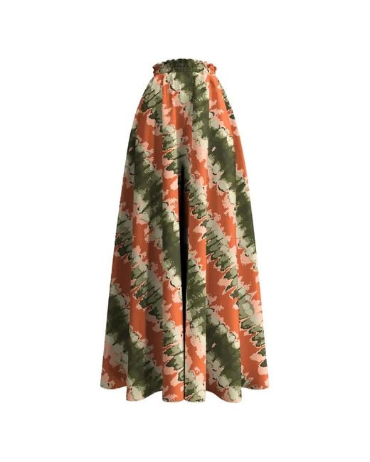 Diarrablu White Jant Abstract-Print High-Waisted Trousers