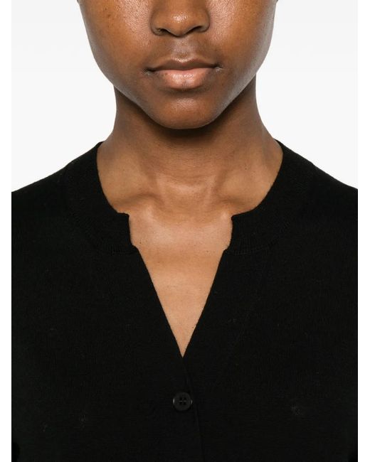 Le Petite Pulle Black Short-Sleeve Button-Up Cardigan