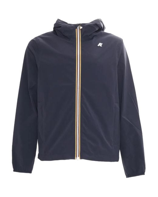 K-Way Blue Jack Hooded Zip-Up Jacket for men