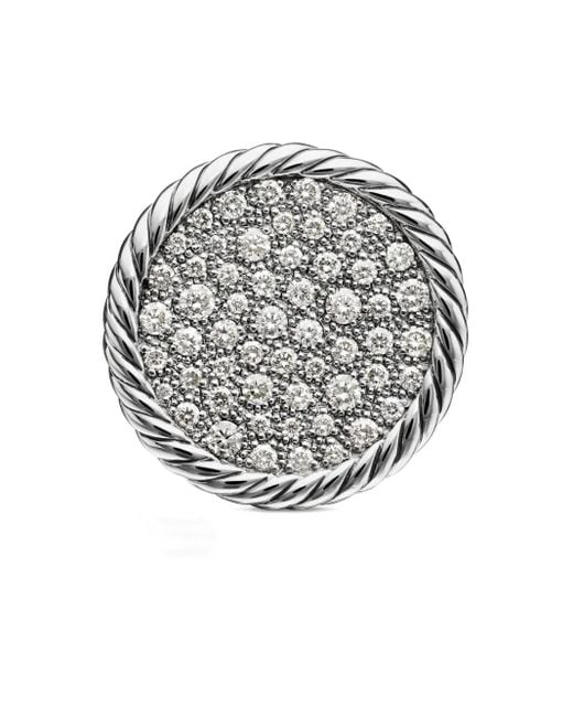 David Yurman Gray Sterling Dy Elements Pavé Diamond Ring