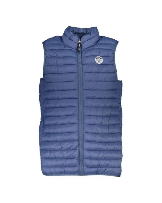 North Sails Blue Quilted Logo-Patch Gilet for men