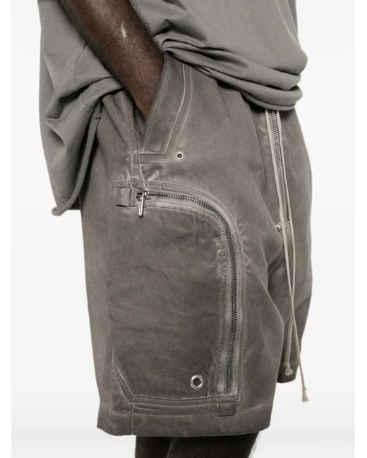 Rick Owens Gray Bauhaus Zip-Detail Cargo Shorts for men