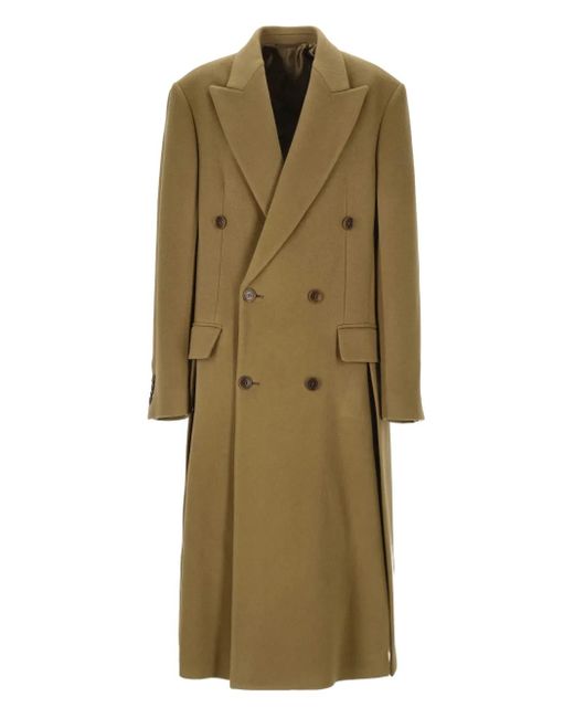Phoebe Philo Natural Double-Breasted Cashmere Wool Coat