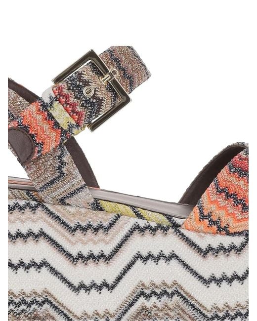 Missoni Gray Graphic-Print Platform Sandals