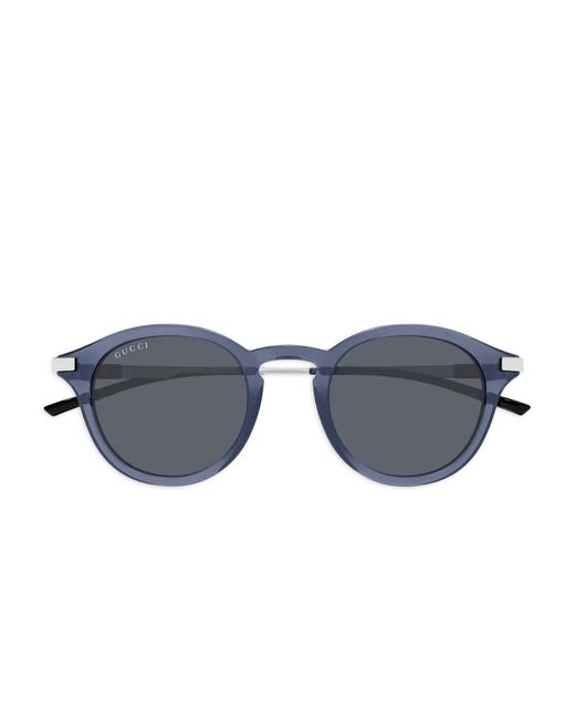 Gucci Blue Round-Frame Sunglasses for men