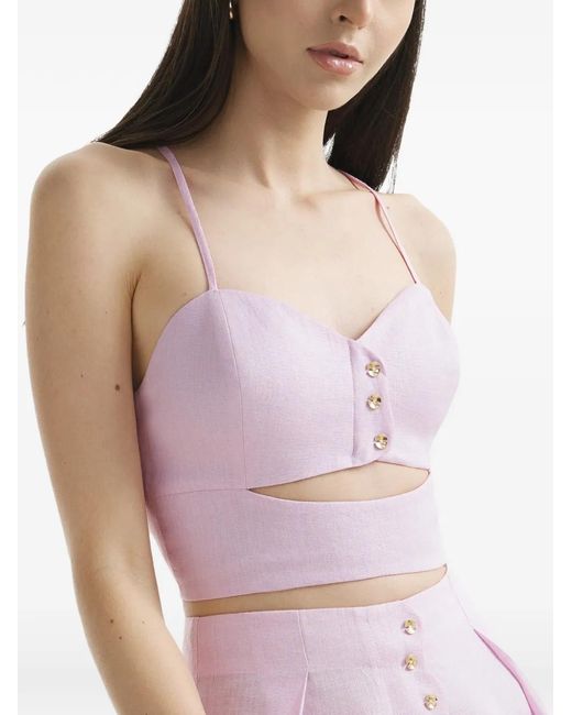 Mia Peculiar Pink Haut À Boutons Décoratifs