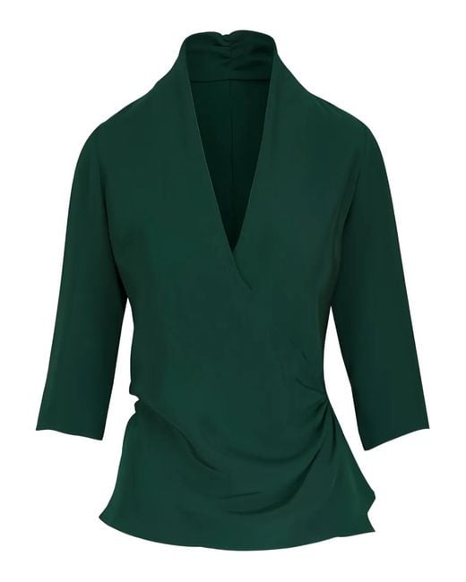 Peter Cohen Green Draped Tie Blouse