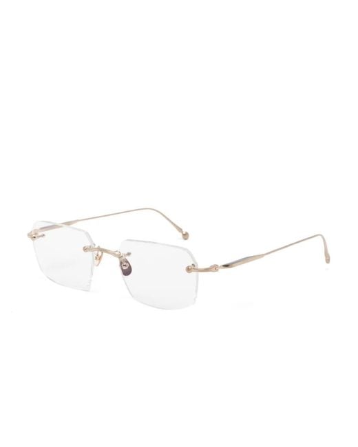 Matsuda White Rimless Rectangle Glasses