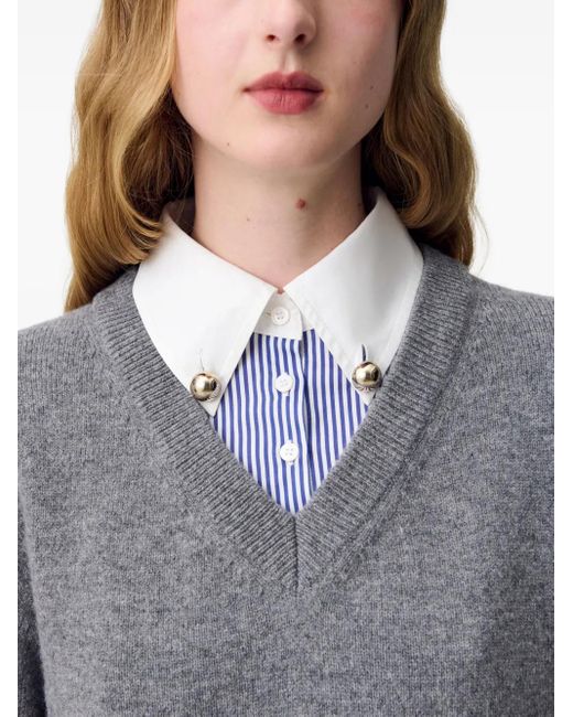 Sudadera con cuello en V Claudie Pierlot de color Gray