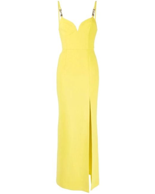 Rebecca Vallance Yellow Piero Chain-Link Detail Gown