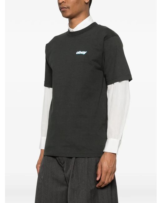 Obey Black Crewneck T-Shirt for men