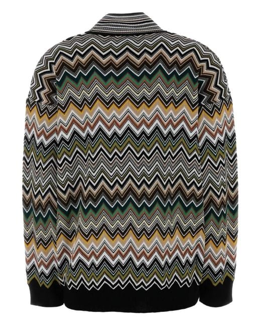 Missoni Gray Zigzag-Pattern High-Neck Sweater