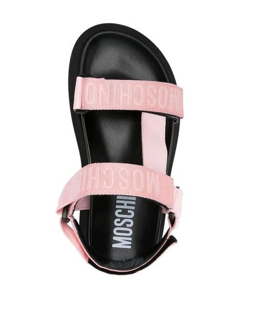Moschino Black Logo-Tape Sandals