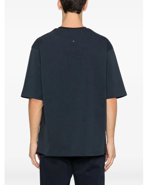 White Sand Blue Crew-Neck Cotton T-Shirt for men