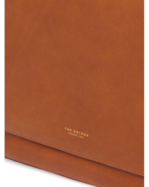 The Bridge Brown Luce Soft Zip-Pocket Leather Shoulder Bag