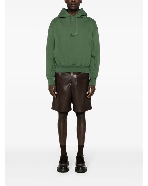 Jacquemus Green Le Sweatshirt Camargue Branded Organic Cotton-jersey Hoody X for men