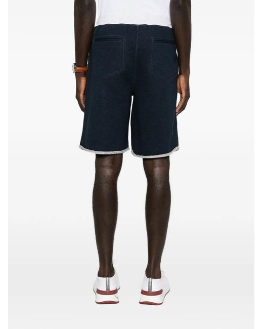 Drawstring logo shorts Brunello Cucinelli de hombre de color Blue