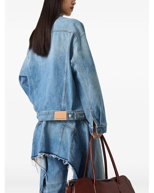 Stella McCartney Blue Faded Straight-Leg Mid-Rise Denim Jeans