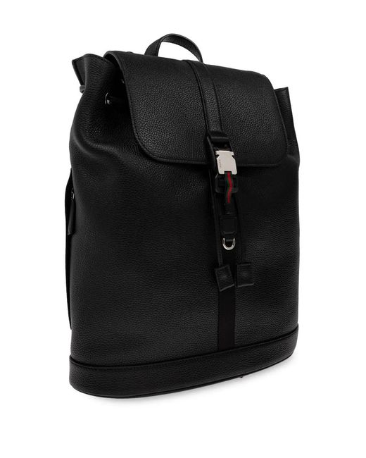 メンズ Gucci ウェブディテール バックパック Black